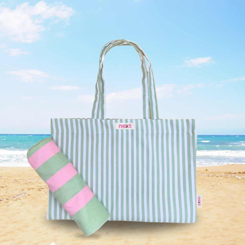 תיק ים אופנתי עם מגבת חוף זוגית 140*140 תואמת